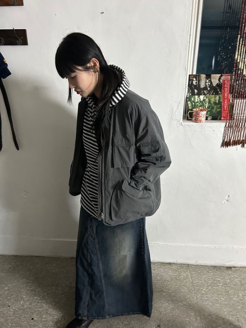 (3colors) cuty prison knit hoodie