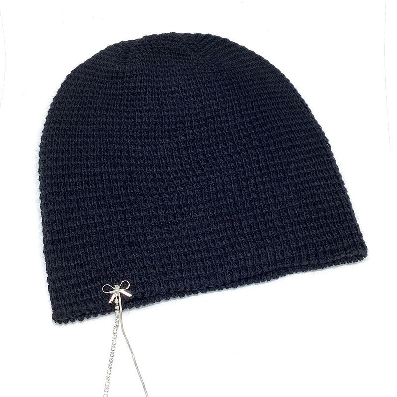 Ribbon Chain Beanie [Black]