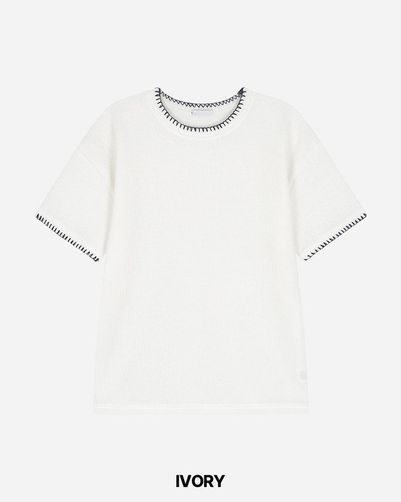 Stitch Crop short Sleeve Knit