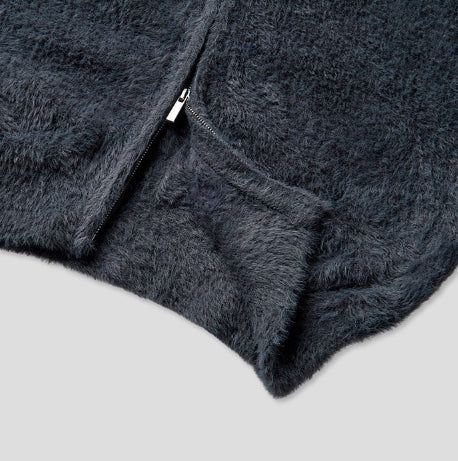 Neville two-way angora knit zip-up