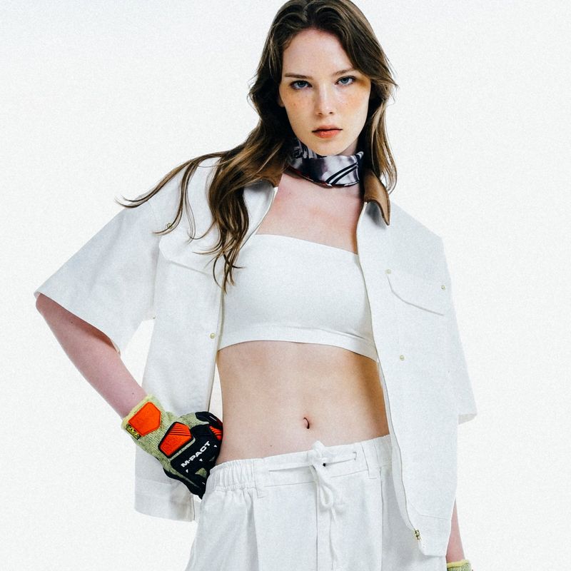 C.O.M.E（シーオーエムイー）の「[UNISEX] C.O.M.E Mechanic Short Sleeve Work Jacket (White)（Jackets/Outerwear）」