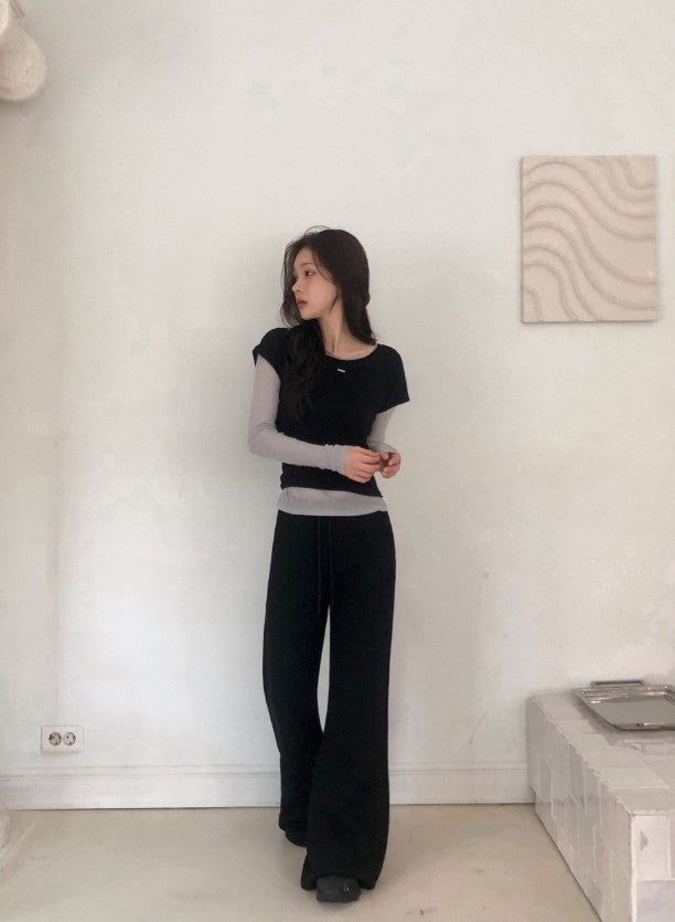 Basic U-neck Warm Pendant T-shirt (5color)