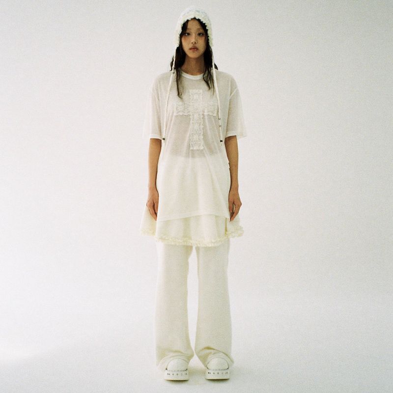 Fluffy Skirt Pants - Ivory