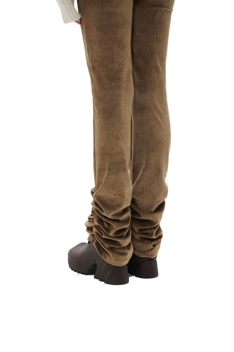 VELVET SHIRRING LEGGINGS
