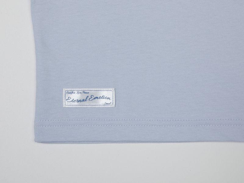 CONTRAST REGLAN CROP T-SHIRT (LIGHT BLUE)
