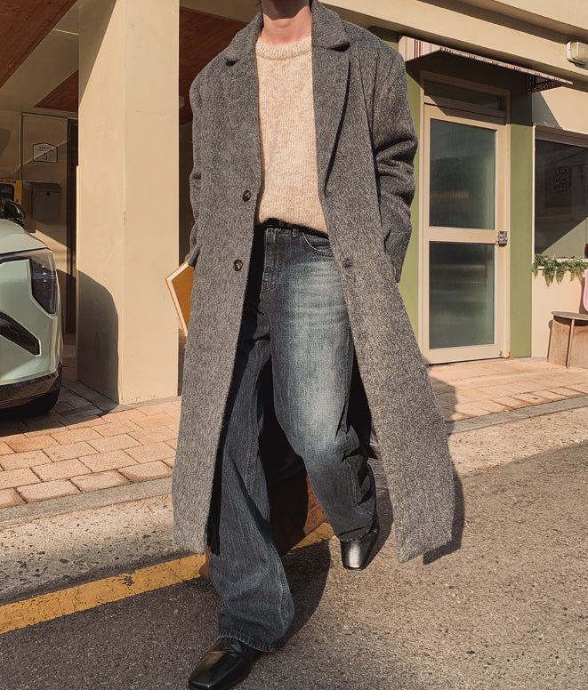 Solive Maxi Long Herringbone Single Coat