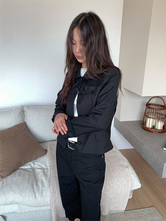 ROUND COLLAR FRILL JACKET (2C)