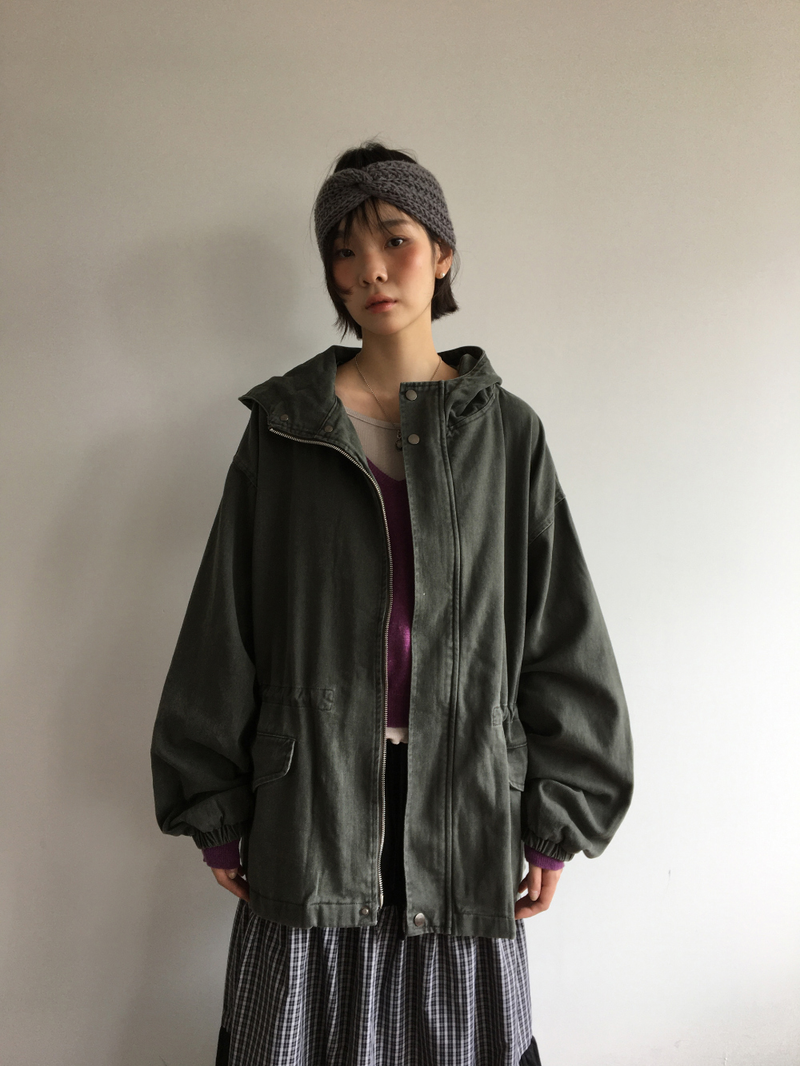 Morrow washed hooded field jacket (2color)