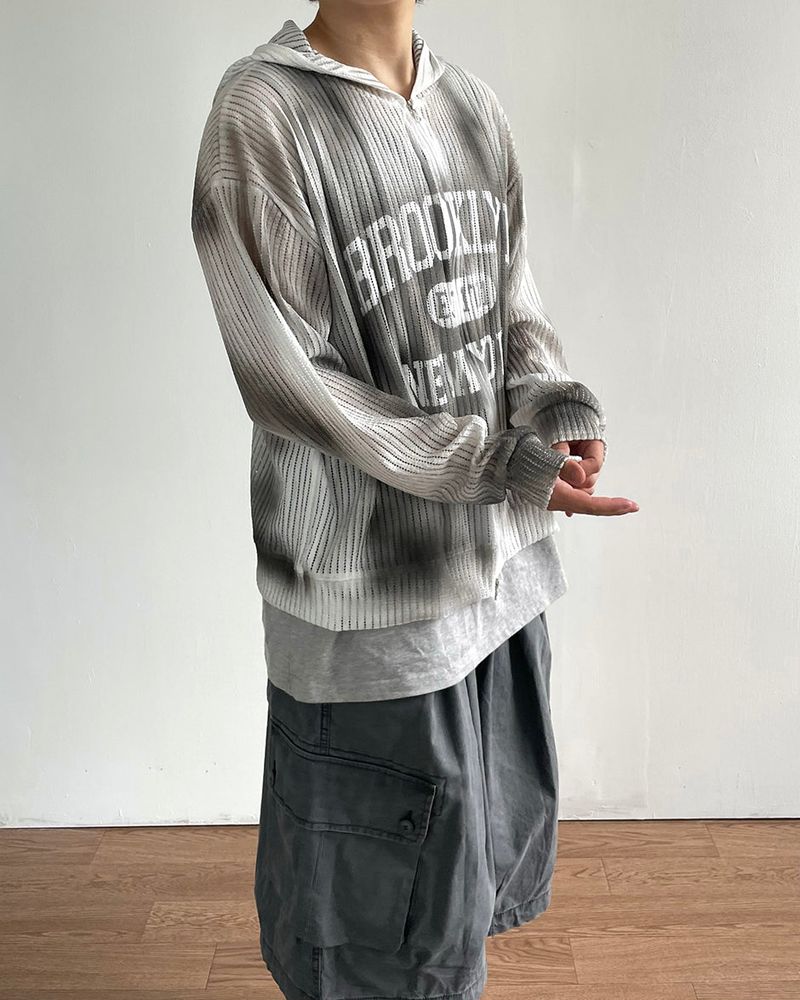 ブルースプレーメッシュフードジップアップ