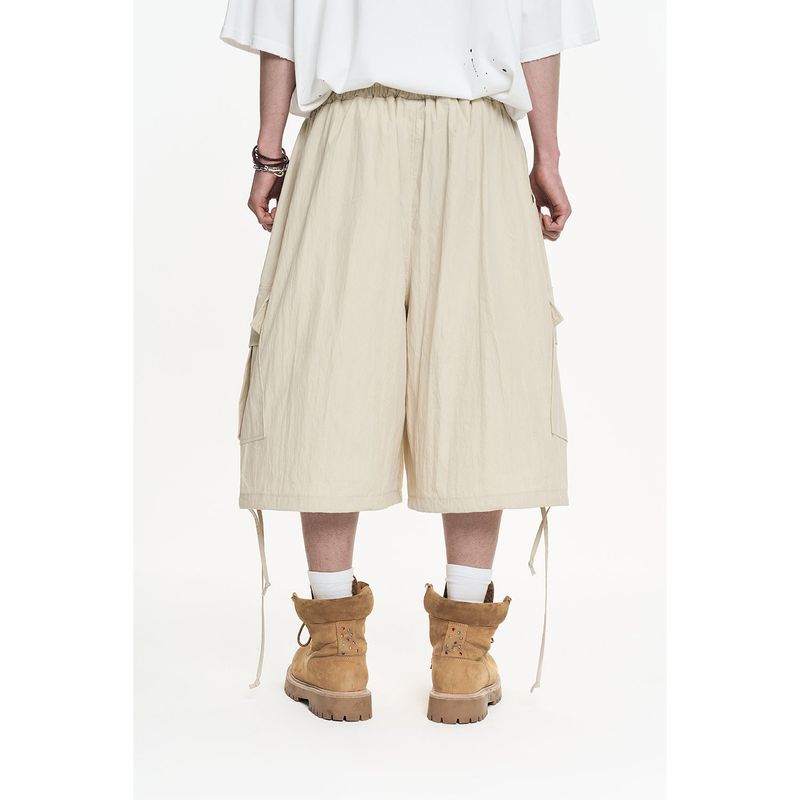 Balloon Bermuda Nylon Pants - Beige