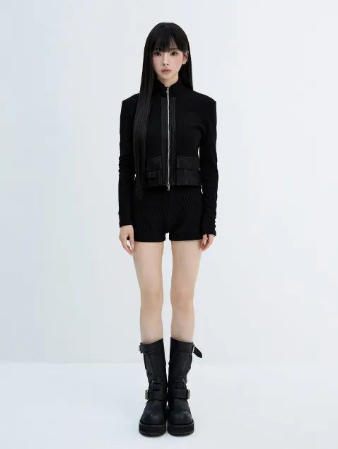 Cargo Pocket Zip-Up Cardigan