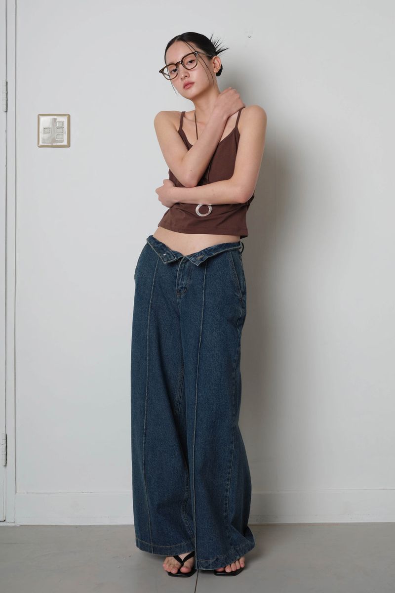 Pintuck Wide Denim_Blue