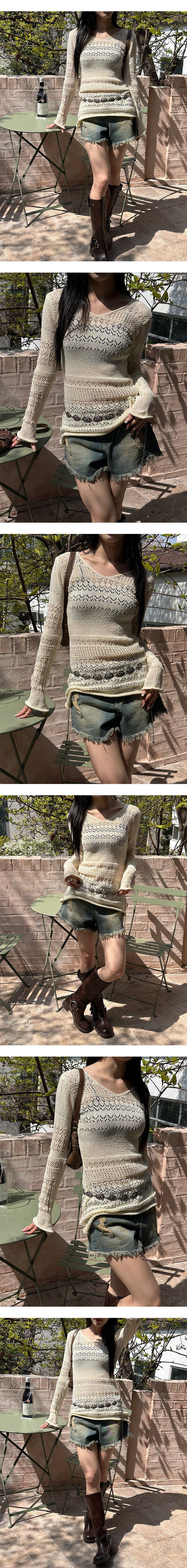 [S/S] Punching knit one piece