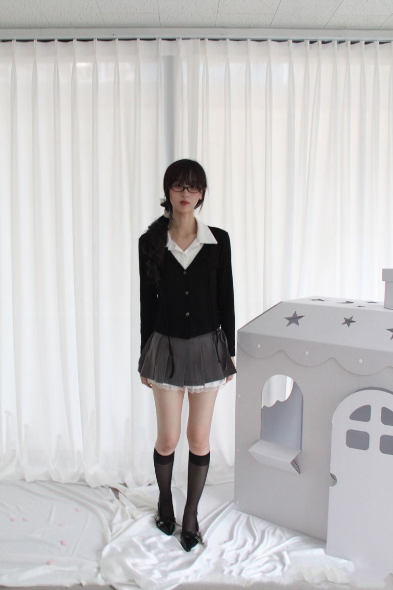 Layered Double Collar Cardigan T-shirt (2color)