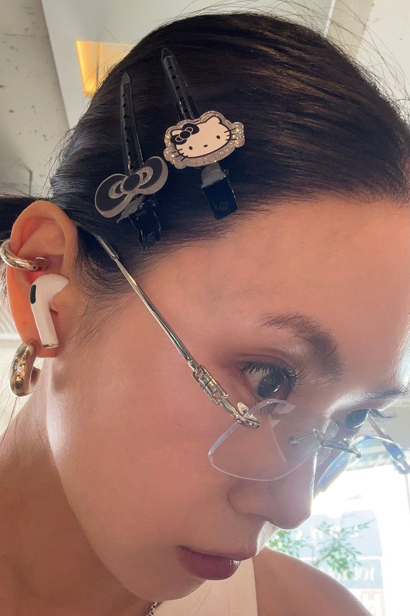 Glitter kitty hair pin (set)