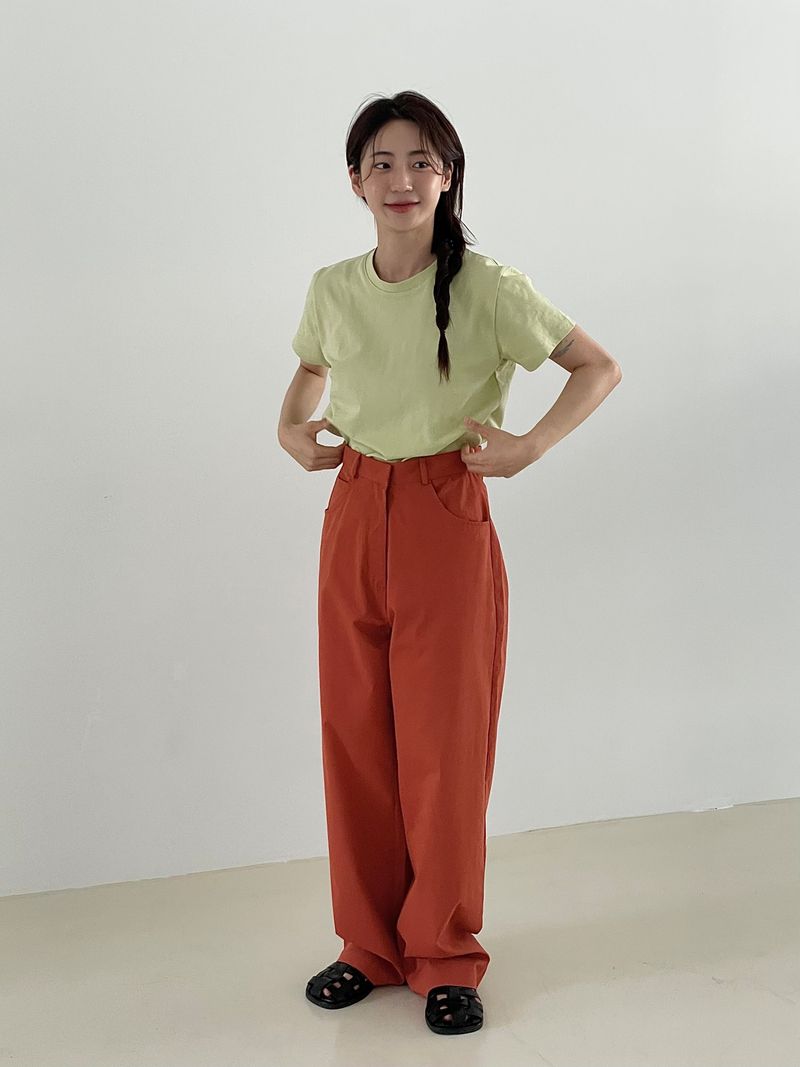Vivid color cotton pants