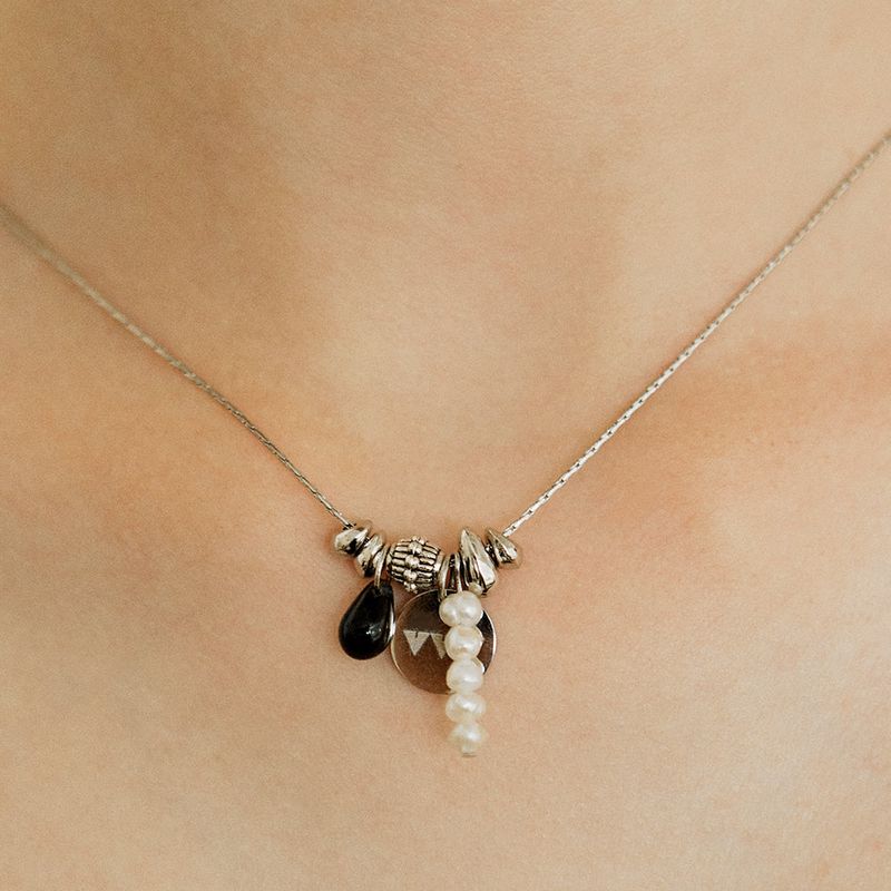 Waterdrop Pearl Logo Surgical Necklace
