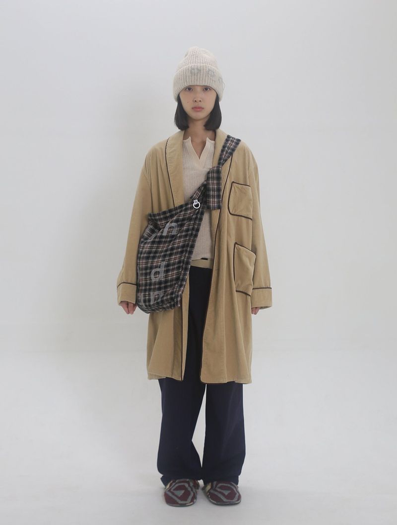 000 Design Check Tie Bag / Black