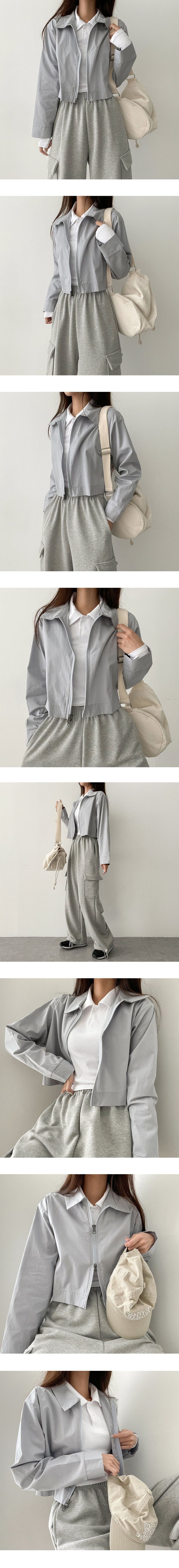 TIA two-way zip-up collar jacket