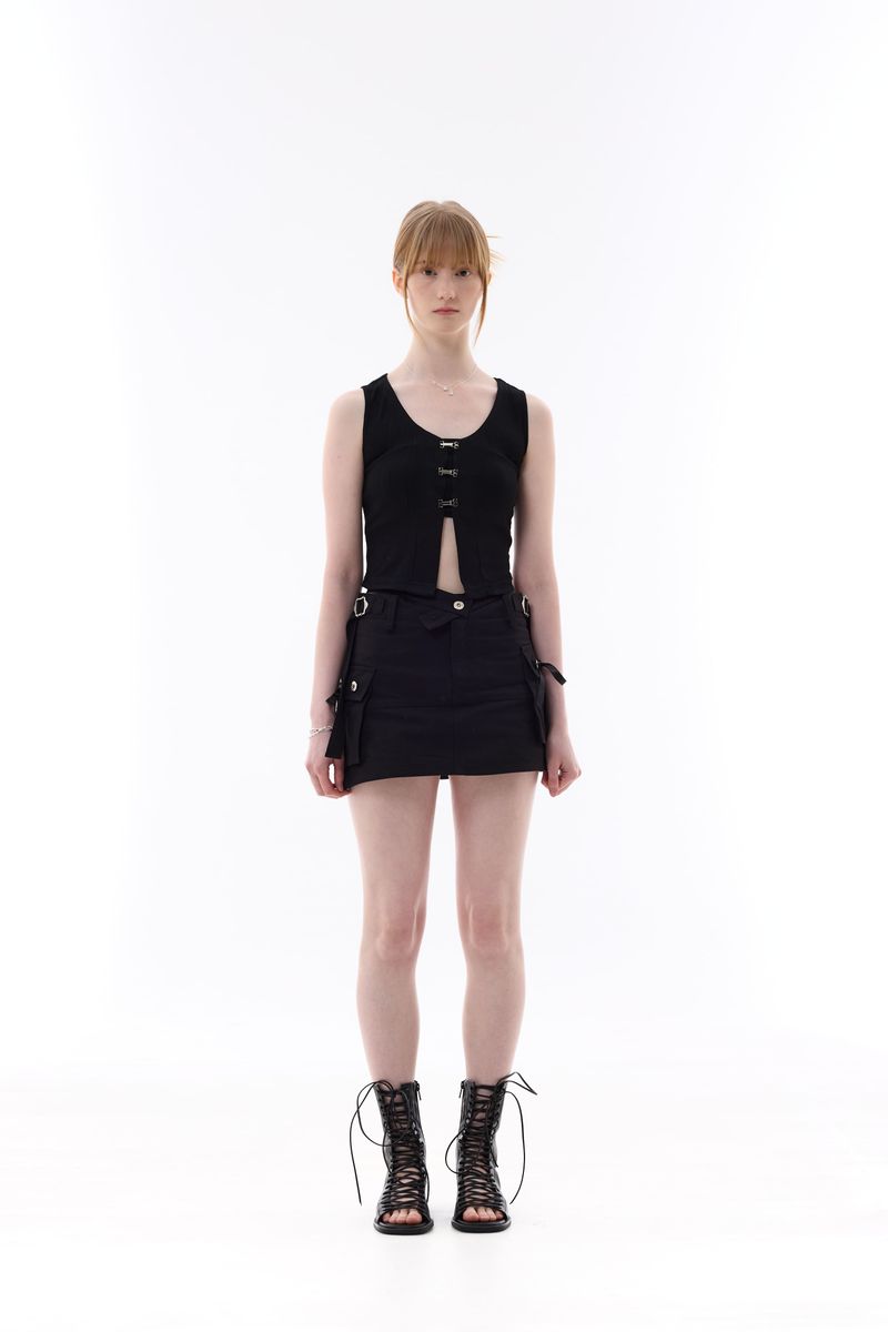 CINDY SLEEVELESS TOP SET / BLACK