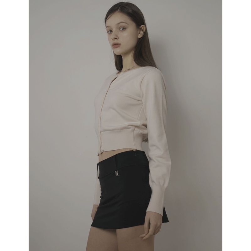 BELT MINI SKIRT-BLACK