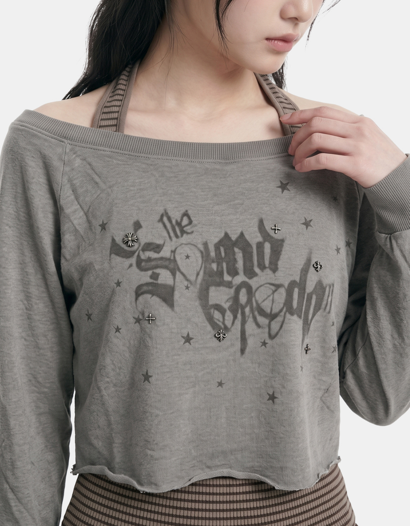 Mirielle Stripe Graphic Sweatshirt Set