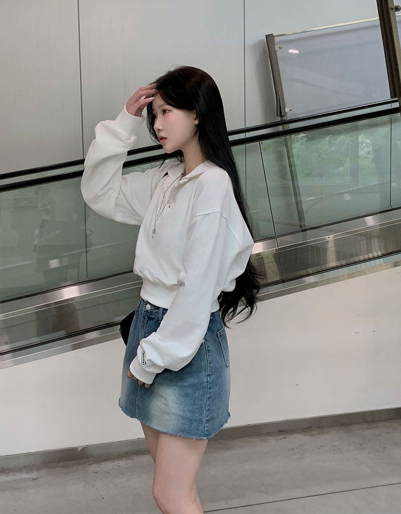 [BELLIDE MADE] Almonds, color cropped sweat