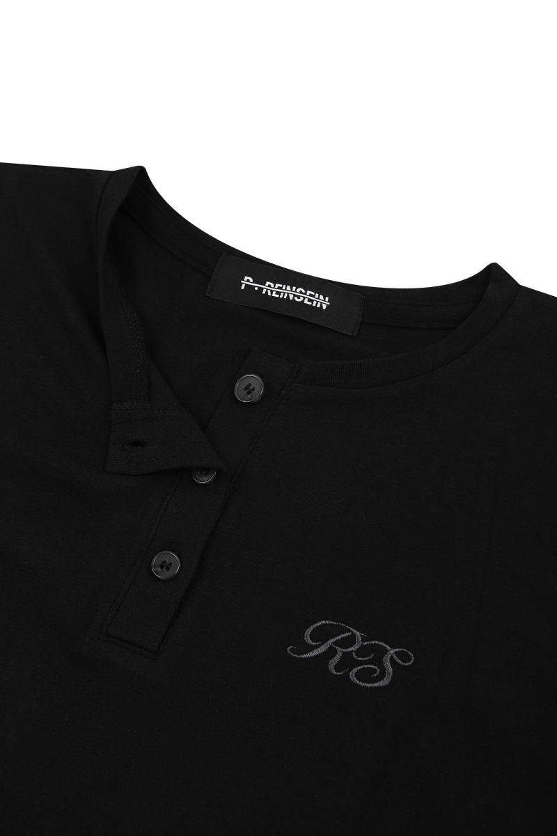 Black star layered henry short sleeve tee