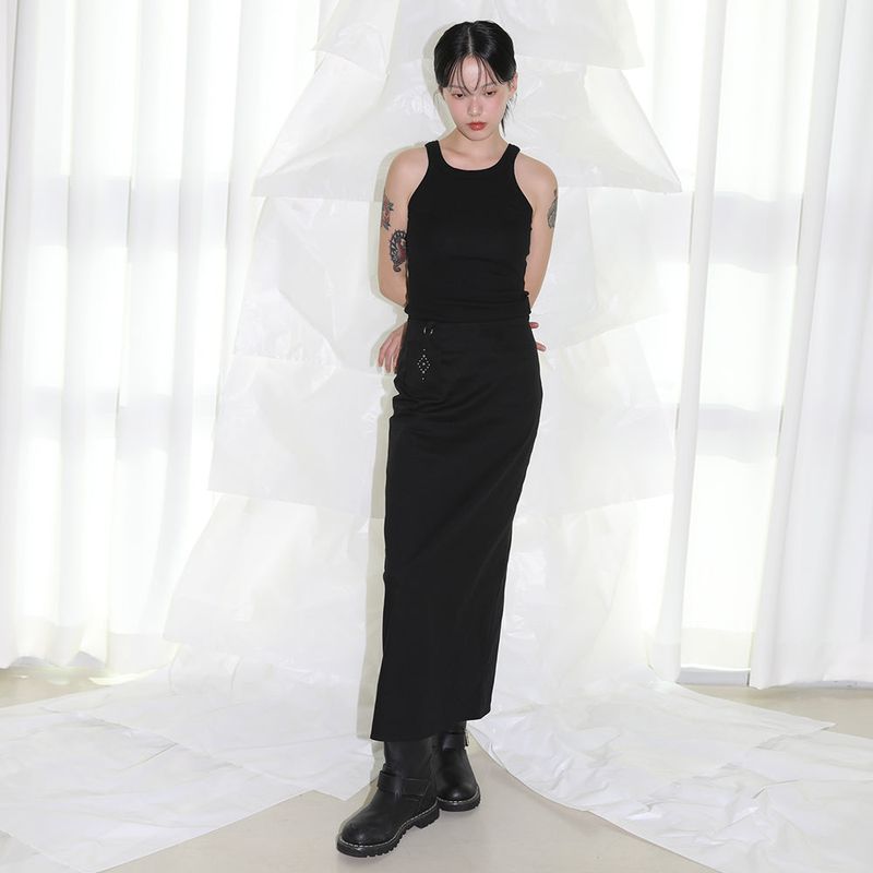 Pocket Maxi Skirt - BLACK