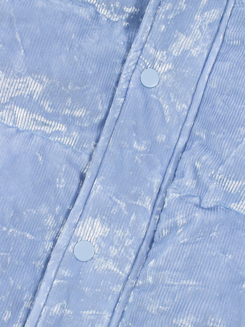 (DUCK DOWN) VELVET DOWN CROP PUFFER PADDING_Sky Blue