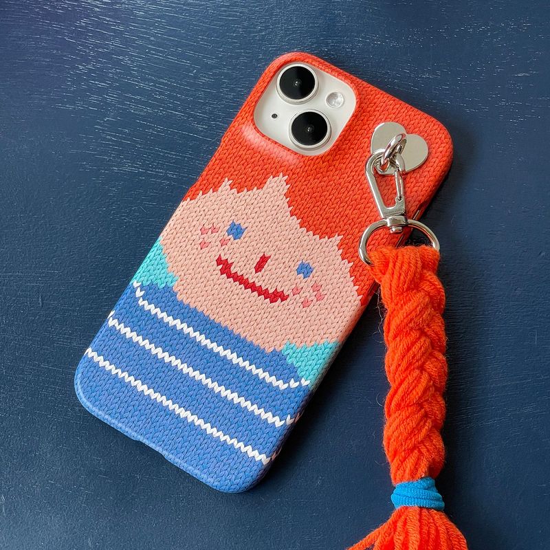 SMILEY FACE HARD CASE - VER.2 (+HAIR KEYRING SET) - ORANGE