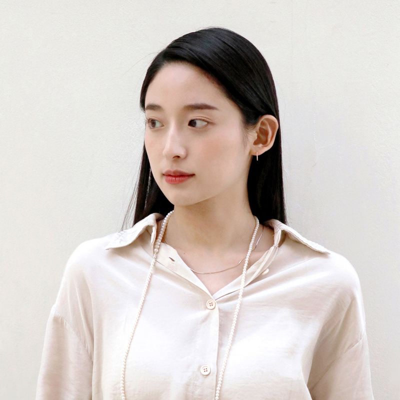 silver thin snake chain necklace (silver
