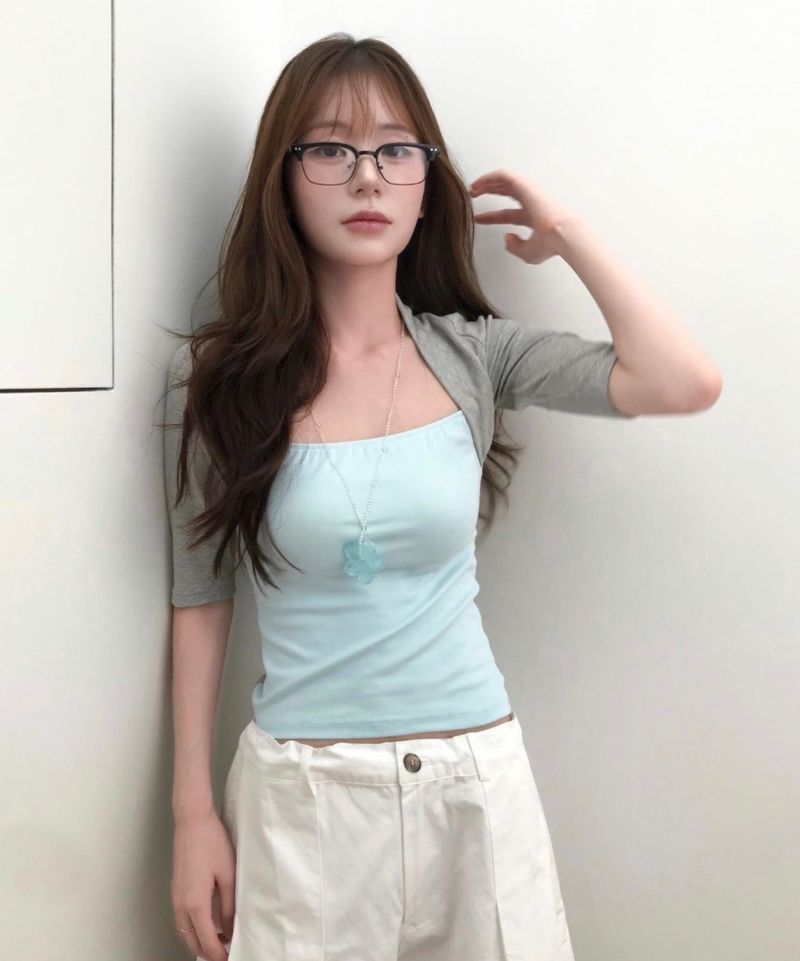 cloudemotion（クラウドエモーション）の「[ BLUE & GRAY ] duo cool palette bolero top（Tops）」