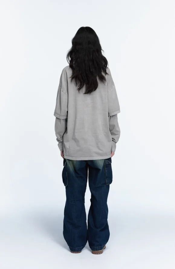 26FW★ Devil Bear Layered Pigment Long Sleeve