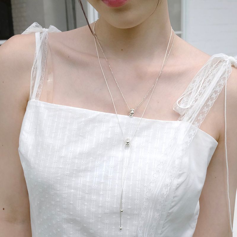 circle heart ribbon necklace