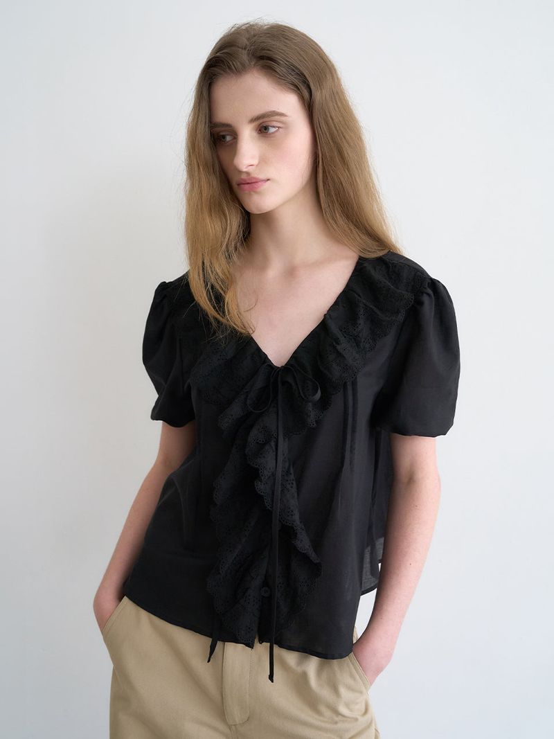 Not your rose（ノットユアローズ）の「Sophie blouse (Black)（Tops）」