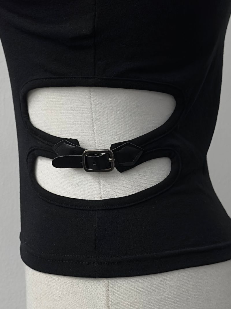 slim buckle hole slit T (2color)