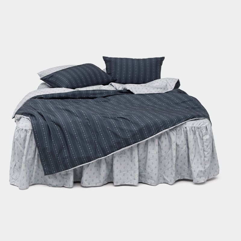 Dust-Free Fleur - Navy Duvet Cover - K size