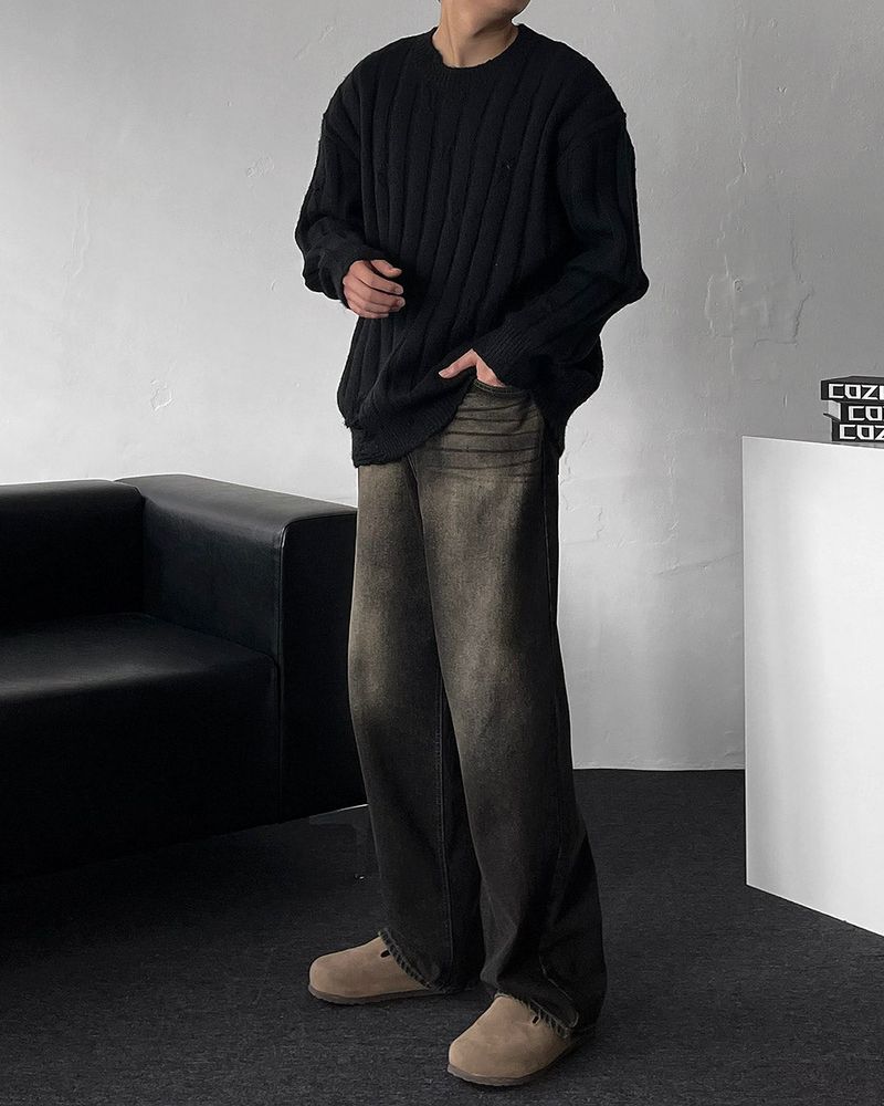 MG Wool Blend Damage Knitwear (4 colors)