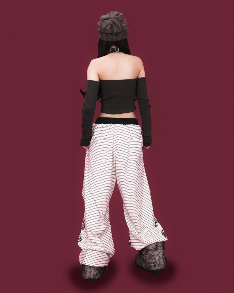 action striped wide pants (2color)