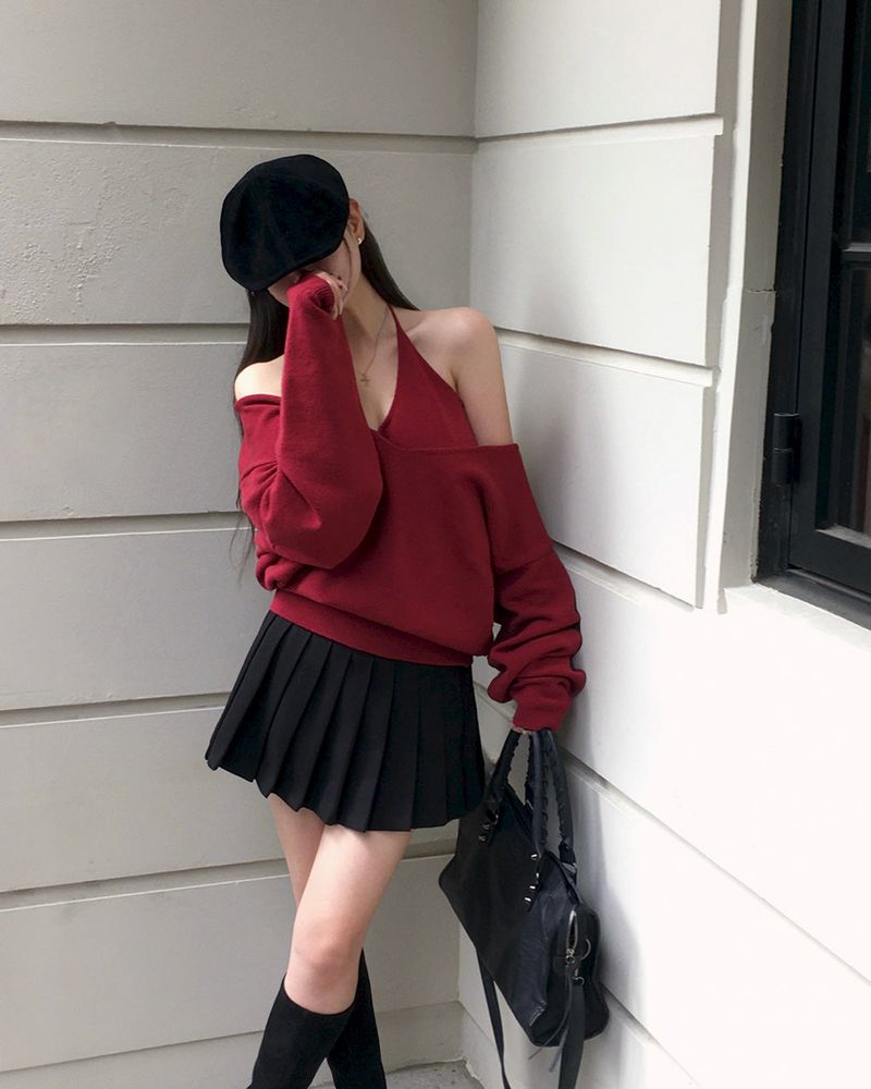 V-Neck Knit & Tank Top Set