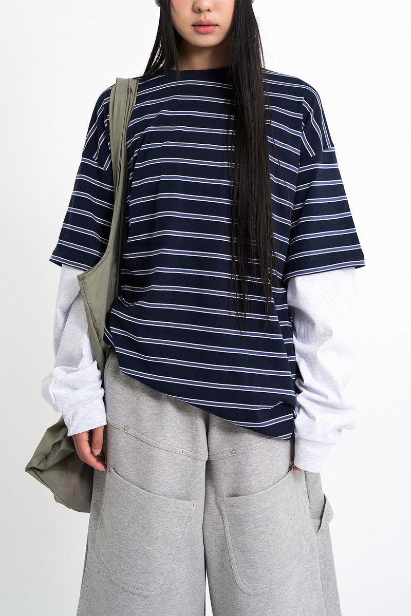 Days stripe layered t-shirt