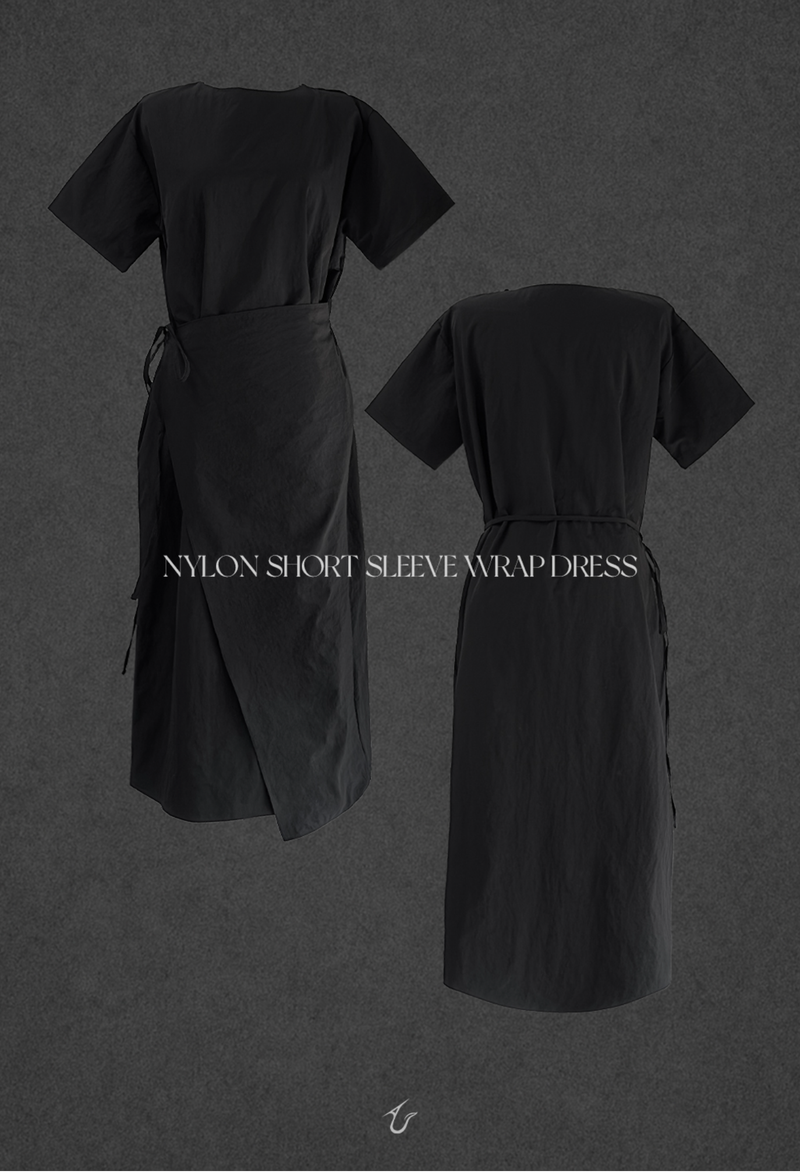 URBAN UNIQUE(アーバンユニーク)の「nylon short sleeve wrap dress(Dresses)」