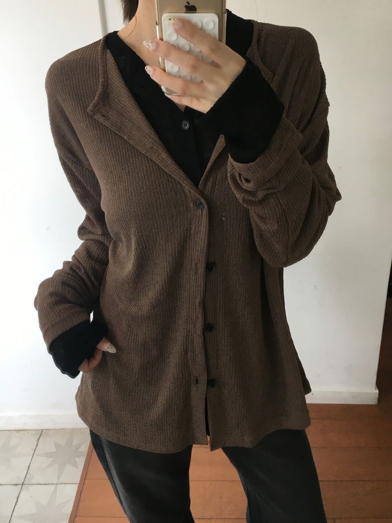 Obi linen ribbed round cardigan (4c)