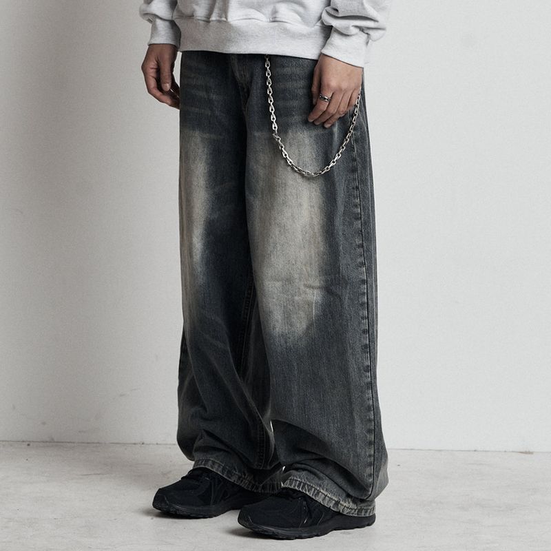 FADE WASHED DENIM BALLOONPANTS