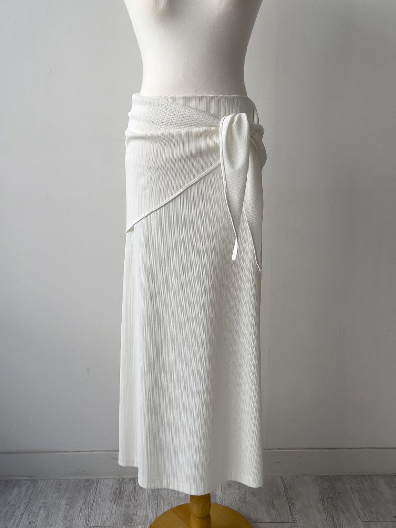 [Scarf SET] Pleated H-Line Long Skirt