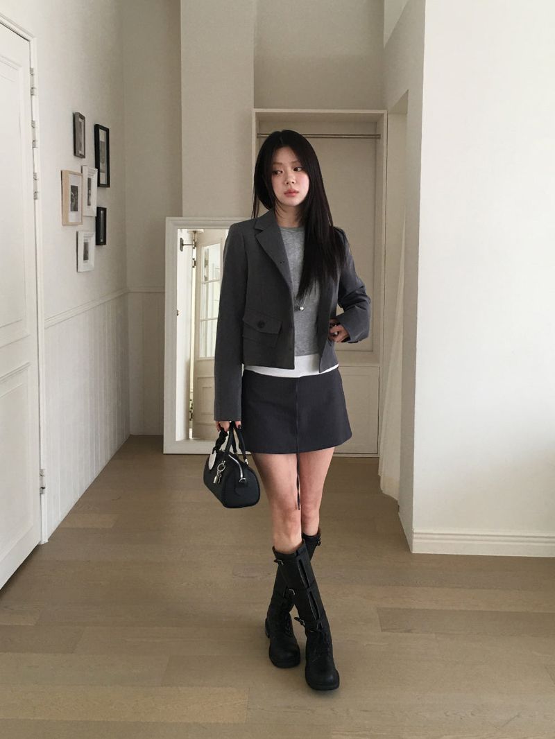 Urban button crop jacket
