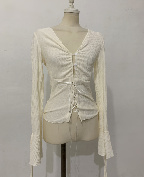 Miina Shirring Ribbon Blouse