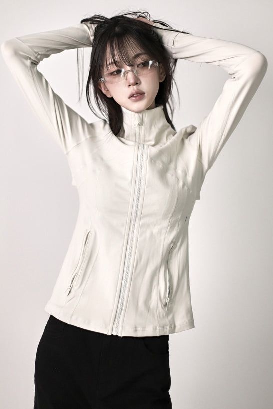 26SS★ [ EEUN MADE ] Layer velvet zip-up