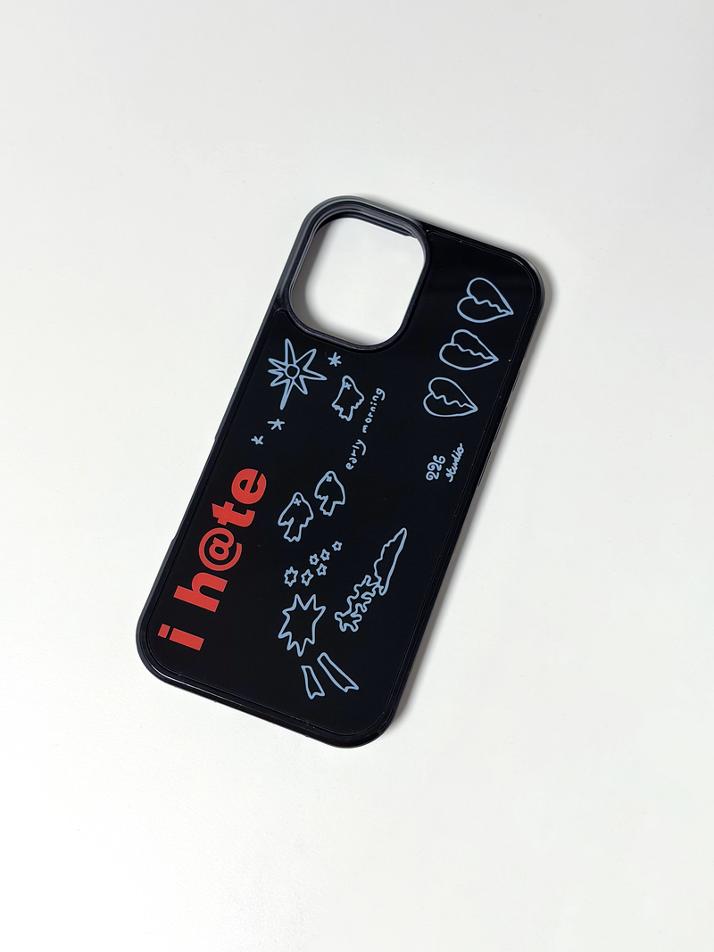 i hate glass black bumper phone case (black)